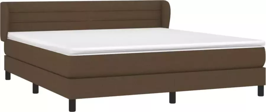 VidaXL -Boxspring-met-matras-stof-donkerbruin-160x200-cm - Foto 2