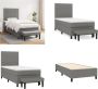 VidaXL Boxspring met matras stof donkergrijs 100x200 cm Boxspring Boxsprings Pocketveringbed Bed - Thumbnail 3