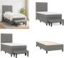 VidaXL Boxspring met matras stof donkergrijs 100x200 cm Boxspring Boxsprings Pocketveringbed Bed - Thumbnail 2