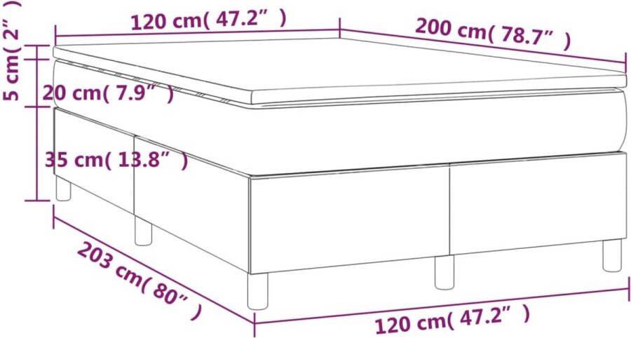 Vida XL Boxspring met matras stof donkergrijs 120x200 cm SKU: V3144507 - Foto 2