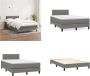 VidaXL Boxspring met matras stof donkergrijs 120x200 cm Boxspring Boxsprings Bed Slaapmeubel - Thumbnail 2