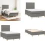 VidaXL Boxspring met matras stof donkergrijs 120x200 cm Boxspring Boxsprings Bed Slaapmeubel - Thumbnail 1