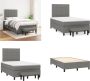 VidaXL Boxspring met matras stof donkergrijs 120x200 cm Boxspring Boxsprings Pocketveringbed Bed - Thumbnail 3