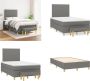 VidaXL Boxspring met matras stof donkergrijs 120x200 cm Boxspring Boxsprings Pocketveringbed Bed - Thumbnail 1