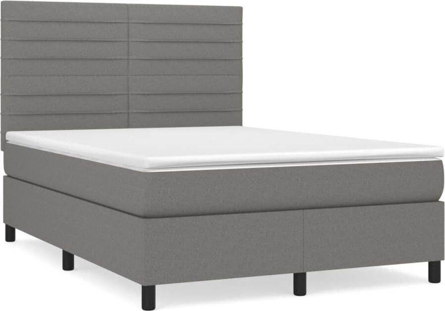 VidaXL -Boxspring-met-matras-stof-donkergrijs-140x200-cm - Foto 2