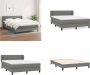 VidaXL Boxspring met matras stof donkergrijs 140x200 cm Boxspring Boxsprings Bed Slaapmeubel - Thumbnail 5