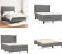 VidaXL Boxspring met matras stof donkergrijs 140x200 cm Boxspring Boxsprings Bed Slaapmeubel - Thumbnail 13