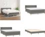 VidaXL Boxspring met matras stof donkergrijs 140x200 cm Boxspring Boxsprings Bed Slaapmeubel - Thumbnail 2