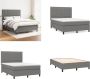 VidaXL Boxspring met matras stof donkergrijs 140x200 cm Boxspring Boxsprings Bed Slaapmeubel - Thumbnail 3