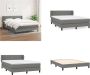 VidaXL Boxspring met matras stof donkergrijs 140x200 cm Boxspring Boxsprings Bed Slaapmeubel - Thumbnail 4