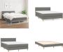 VidaXL Boxspring met matras stof donkergrijs 140x200 cm Boxspring Boxsprings Bed Slaapmeubel - Thumbnail 11