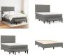 VidaXL Boxspring met matras stof donkergrijs 140x200 cm Boxspring Boxsprings Pocketveringbed Bed - Thumbnail 3