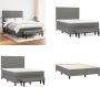 VidaXL Boxspring met matras stof donkergrijs 140x200 cm Boxspring Boxsprings Pocketveringbed Bed - Thumbnail 2