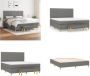 VidaXL Boxspring met matras stof donkergrijs 160x200 cm Boxspring Boxsprings Pocketveringbed Bed - Thumbnail 3