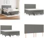 VidaXL Boxspring met matras stof donkergrijs 160x200 cm Boxspring Boxsprings Pocketveringbed Bed - Thumbnail 1