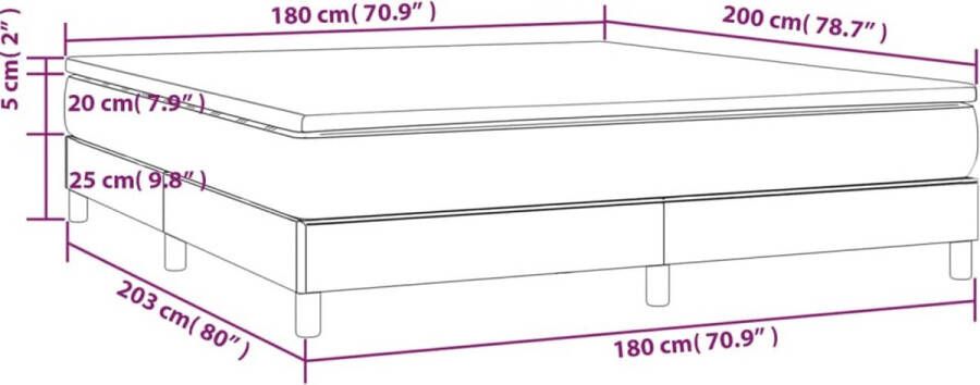 Vida XL Boxspring met matras stof donkergrijs 180x200 cm SKU: V3144094 - Foto 1