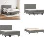 VidaXL Boxspring met matras stof donkergrijs 180x200 cm Boxspring Boxsprings Pocketveringbed Bed - Thumbnail 3