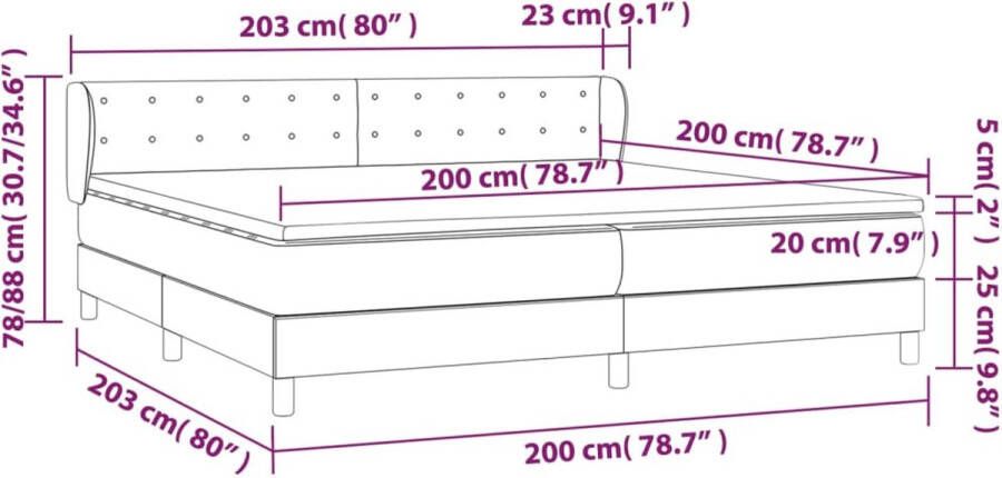 VidaXL -Boxspring-met-matras-stof-donkergrijs-200x200-cm - Foto 2