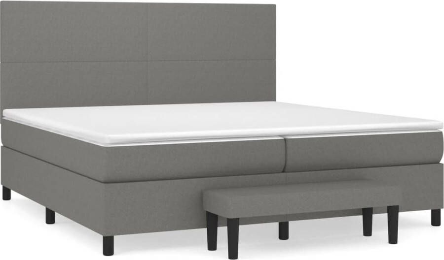 VidaXL -Boxspring-met-matras-stof-donkergrijs-200x200-cm - Foto 2