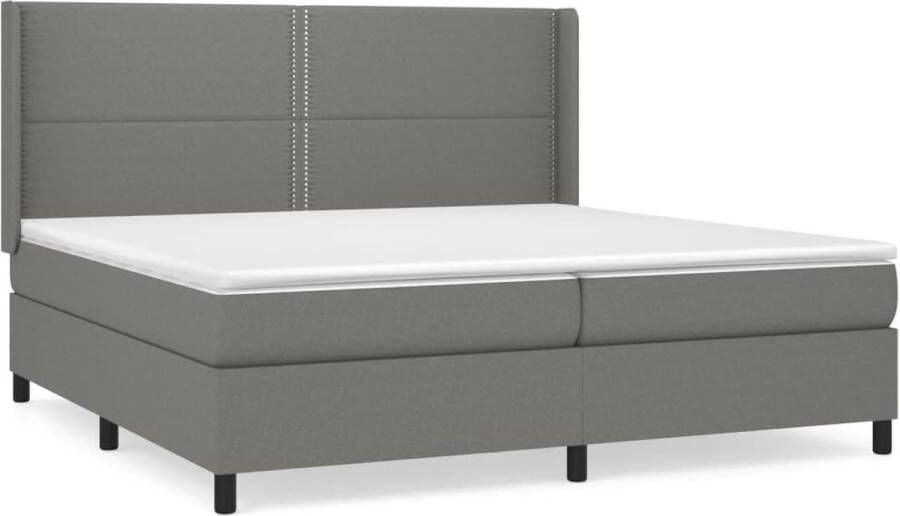 VidaXL -Boxspring-met-matras-stof-donkergrijs-200x200-cm - Foto 2