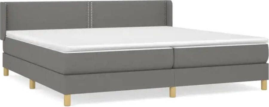 VidaXL -Boxspring-met-matras-stof-donkergrijs-200x200-cm - Foto 3