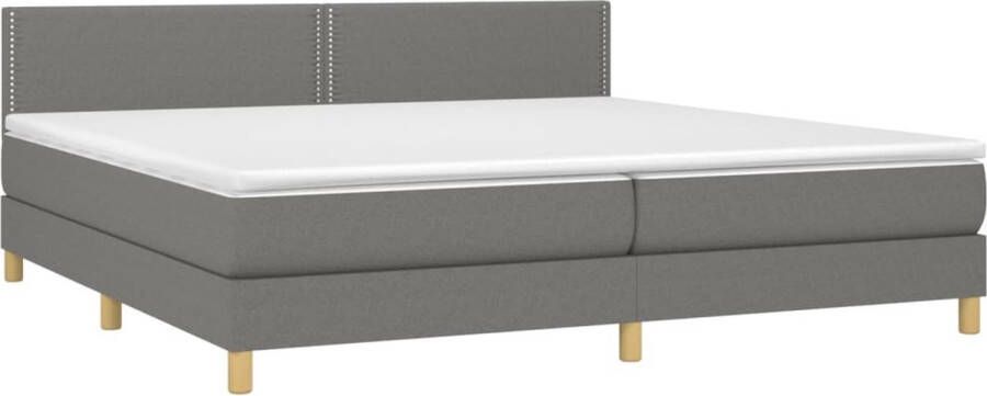 VidaXL -Boxspring-met-matras-stof-donkergrijs-200x200-cm - Foto 3