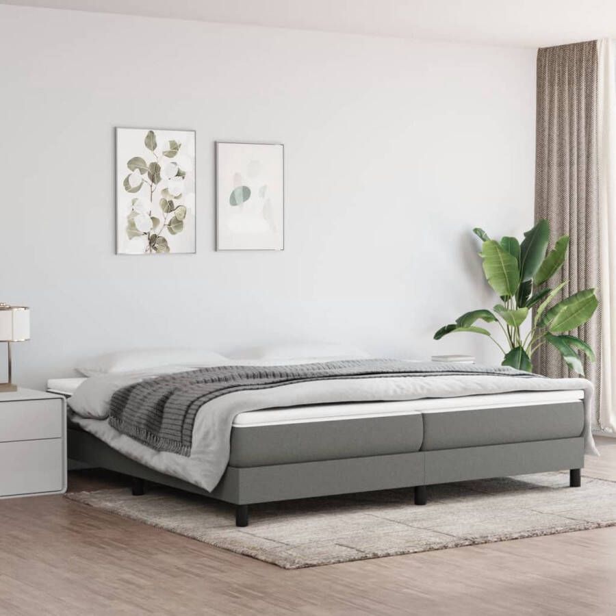 VidaXL -Boxspring-met-matras-stof-donkergrijs-200x200-cm - Foto 2