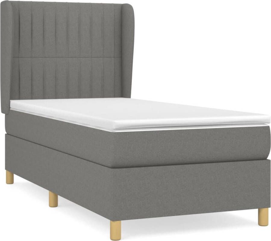 Vida XL Boxspring met matras stof donkergrijs 90x190 cm SKU: V3131634 - Foto 2
