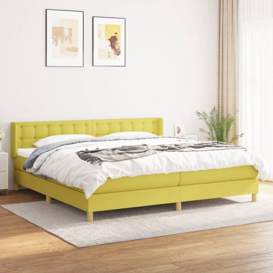 VidaXL -Boxspring-met-matras-stof-groen-200x200-cm - Foto 2