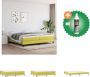 VidaXL Boxspring met matras stof groen 200x200 cm Bed Inclusief Reiniger - Thumbnail 1