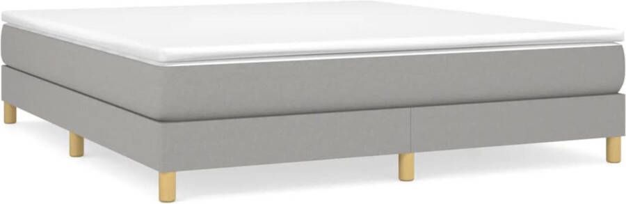 Vida XL Boxspring met matras stof lichtgrijs 180x200 cm SKU: V3144439 - Foto 4