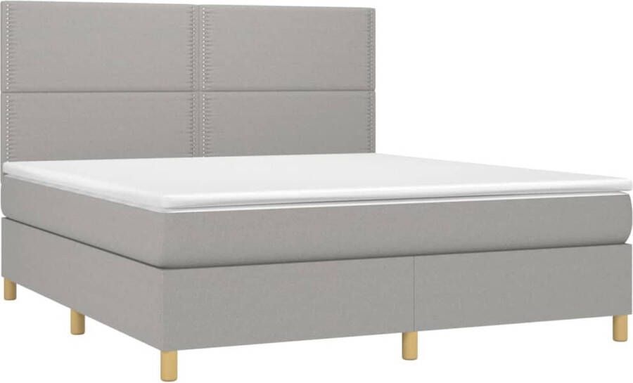 VidaXL -Boxspring-met-matras-stof-lichtgrijs-180x200-cm - Foto 3