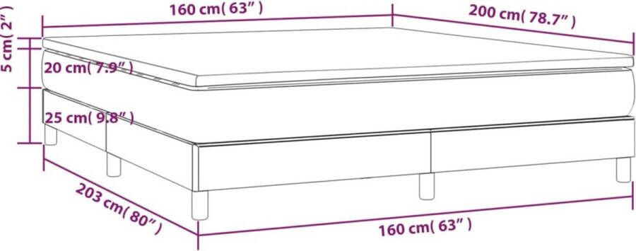 VidaXL -Boxspring-met-matras-stof-taupe-160x200-cm - Foto 2