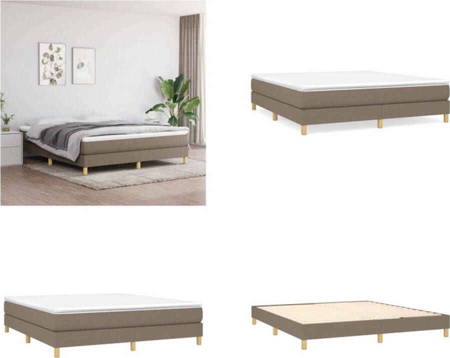 vidaXL Boxspring met matras stof taupe 160x200 cm Boxspring Boxsprings Bed Slaapmeubel