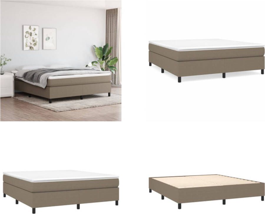 vidaXL Boxspring met matras stof taupe 160x200 cm Boxspring Boxsprings Bed Slaapmeubel