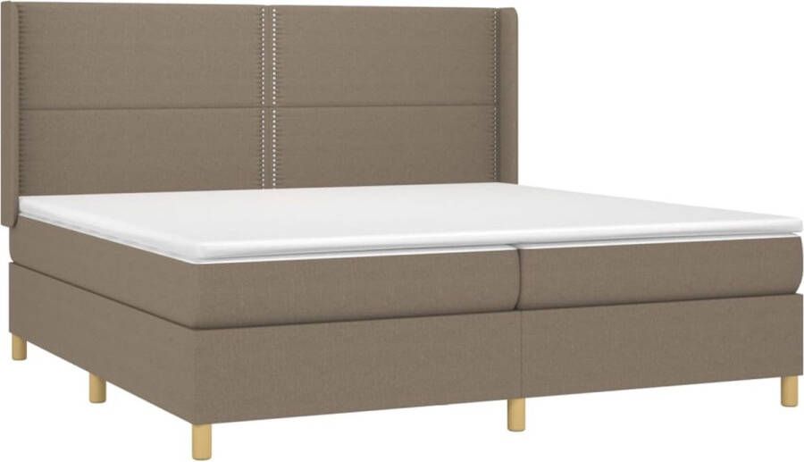 VidaXL -Boxspring-met-matras-stof-taupe-200x200-cm - Foto 3