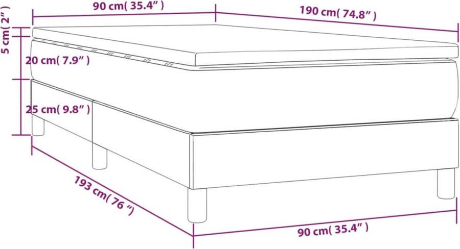 VidaXL -Boxspring-met-matras-stof-taupe-90x190-cm - Foto 5