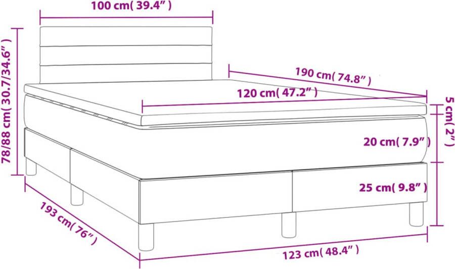 Vida XL Boxspring met matras stof zwart 120x190 cm SKU: V3270392 - Foto 7