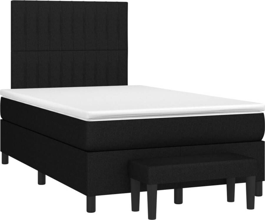 Vida XL Boxspring met matras stof zwart 120x190 cm SKU: V3270392 - Foto 3