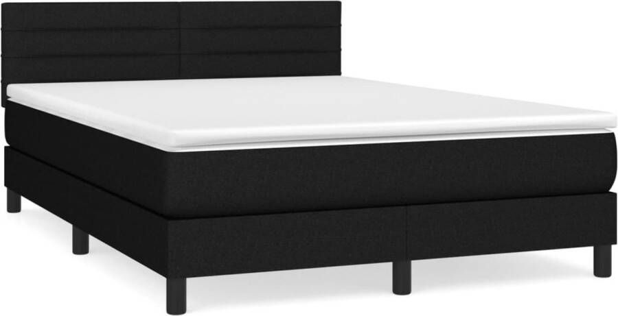 Vida XL Boxspring met matras stof zwart 140x190 cm SKU: V3144417 - Foto 8