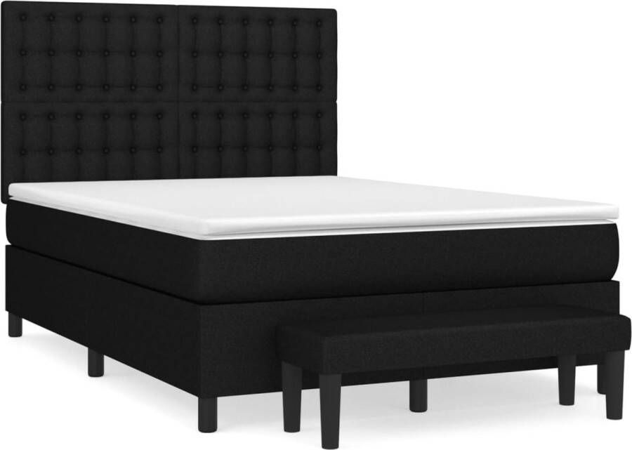 Vida XL Boxspring met matras stof zwart 140x190 cm SKU: V3144417 - Foto 3
