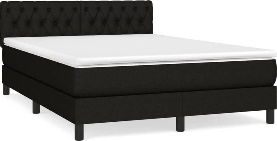 VidaXL -Boxspring-met-matras-stof-zwart-140x200-cm - Foto 2