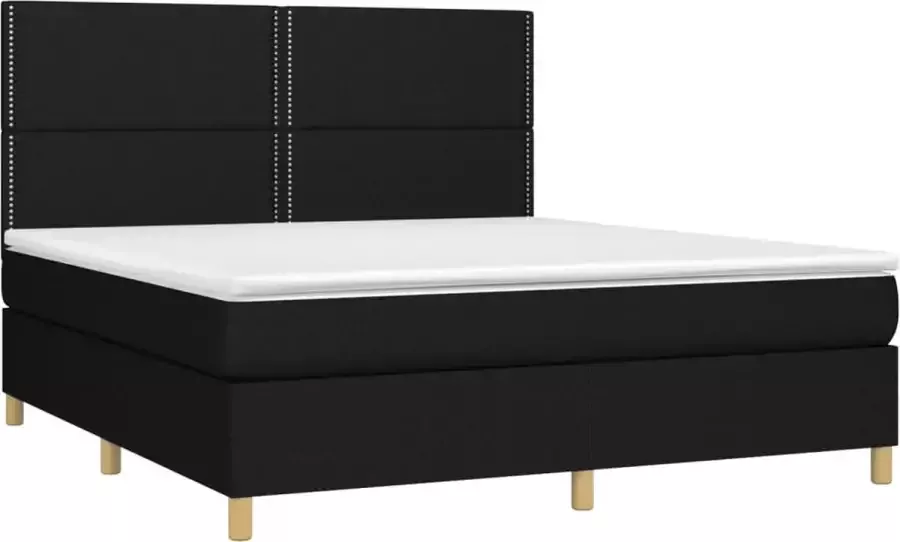 Vida XL Boxspring met matras stof zwart 160x200 cm SKU: V3144532 - Foto 9
