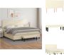 VidaXL Boxspring Middelhard 203x200x118 128 cm Duurzaam kunstleer Verstelbaar hoofdbord Pocketvering matras Huidvriendelijk topmatras Multifunctioneel bankje Bed - Thumbnail 1