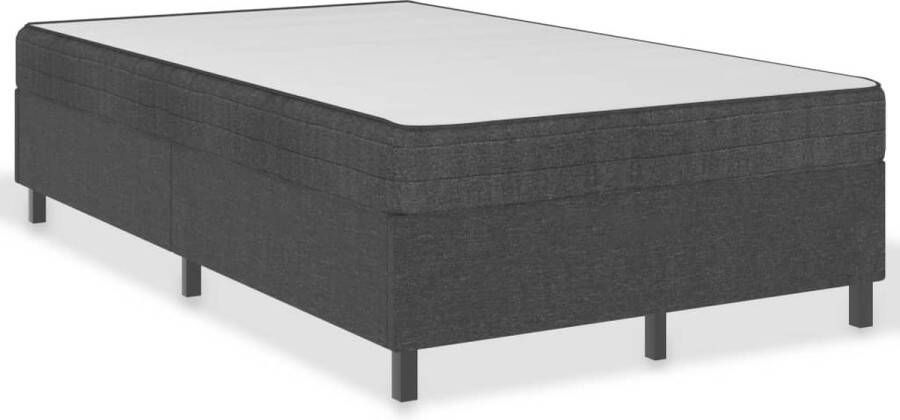 VidaXL -Boxspring-stof-donkergrijs-120x200-cm - Foto 2