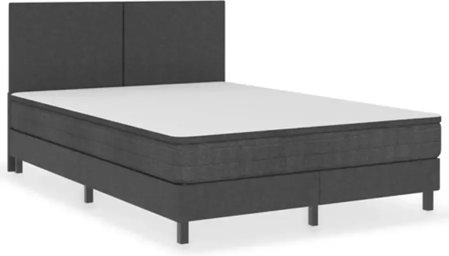 VidaXL -Boxspring-stof-donkergrijs-140x200-cm - Foto 2