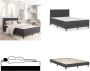 VidaXL Boxspring stof donkergrijs 140x200 cm Boxspring Boxsprings Boxspringbed Boxspringbedden - Thumbnail 1