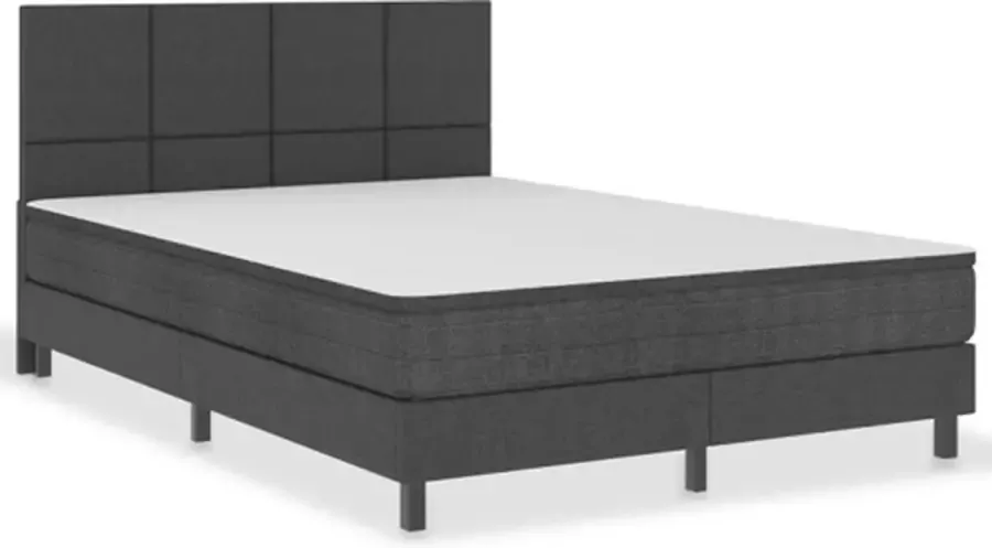 VidaXL -Boxspring-stof-donkergrijs-160x200-cm - Foto 4