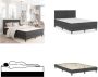 VidaXL Boxspring stof donkergrijs 180x200 cm Boxspring Boxsprings Boxspringbed Boxspringbedden - Thumbnail 2