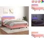 VidaXL Boxspring Zacht fluweel Praktisch hoofdbord Kleurrijke LED-verlichting Pocketvering matras Huidvriendelijk topmatras Roze 203x144x78 88 cm Bed - Thumbnail 1